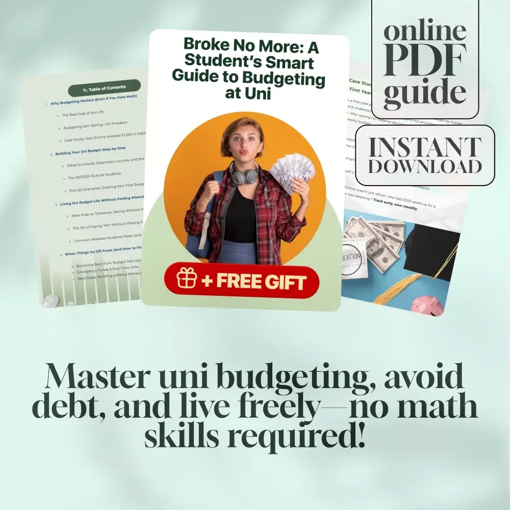 Broke No More: A Student’s Smart Guide to Budgeting at Uni | Digital Download | How to Budget at Uni