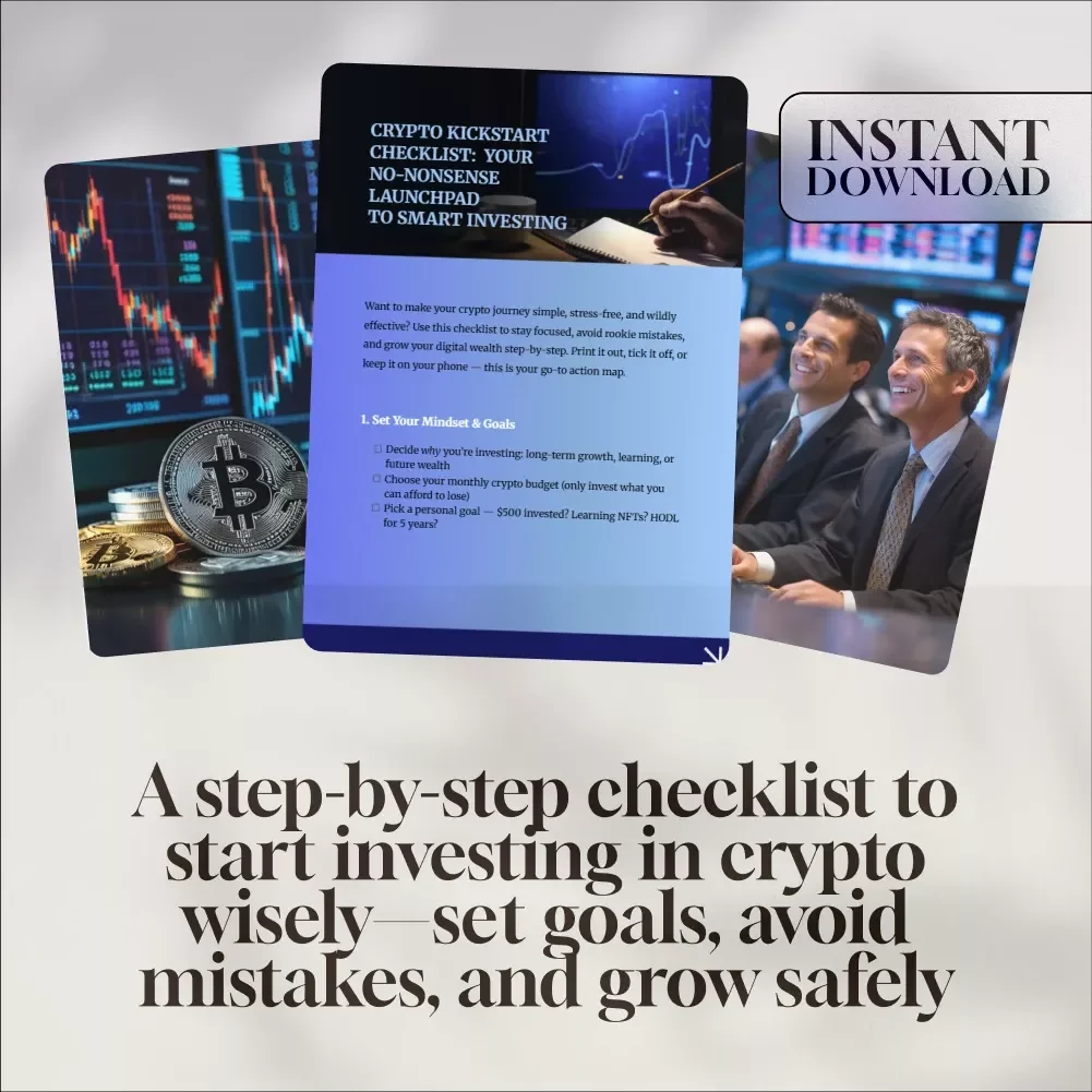 Crypto Kickstart Checklist: Your No-Nonsense Launchpad to Smart Investing – Beginner Crypto Investing Guide – Digital Download