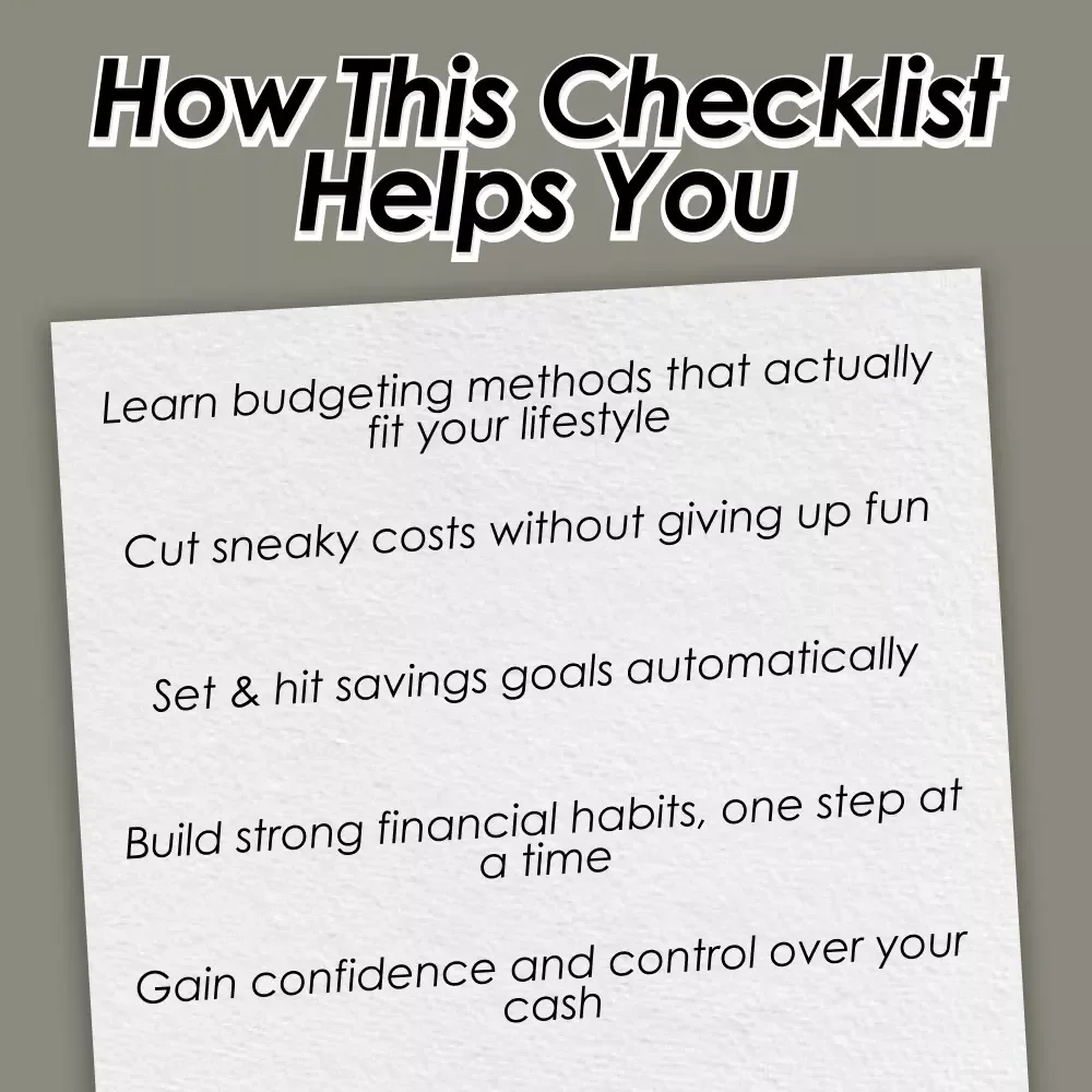 Money-Saving Mojo Checklist: Your Ticket to Budgeting Bliss | How to Live on a Budget and Save Money | Budget Guide Digital Download