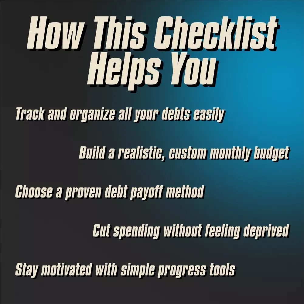 Debt-Busting Blueprint: Your Step-by-Step Checklist to Budget and Break Free | Budget Planner Checklist | How to Budget to Pay Off Debt | Instant Digital Download