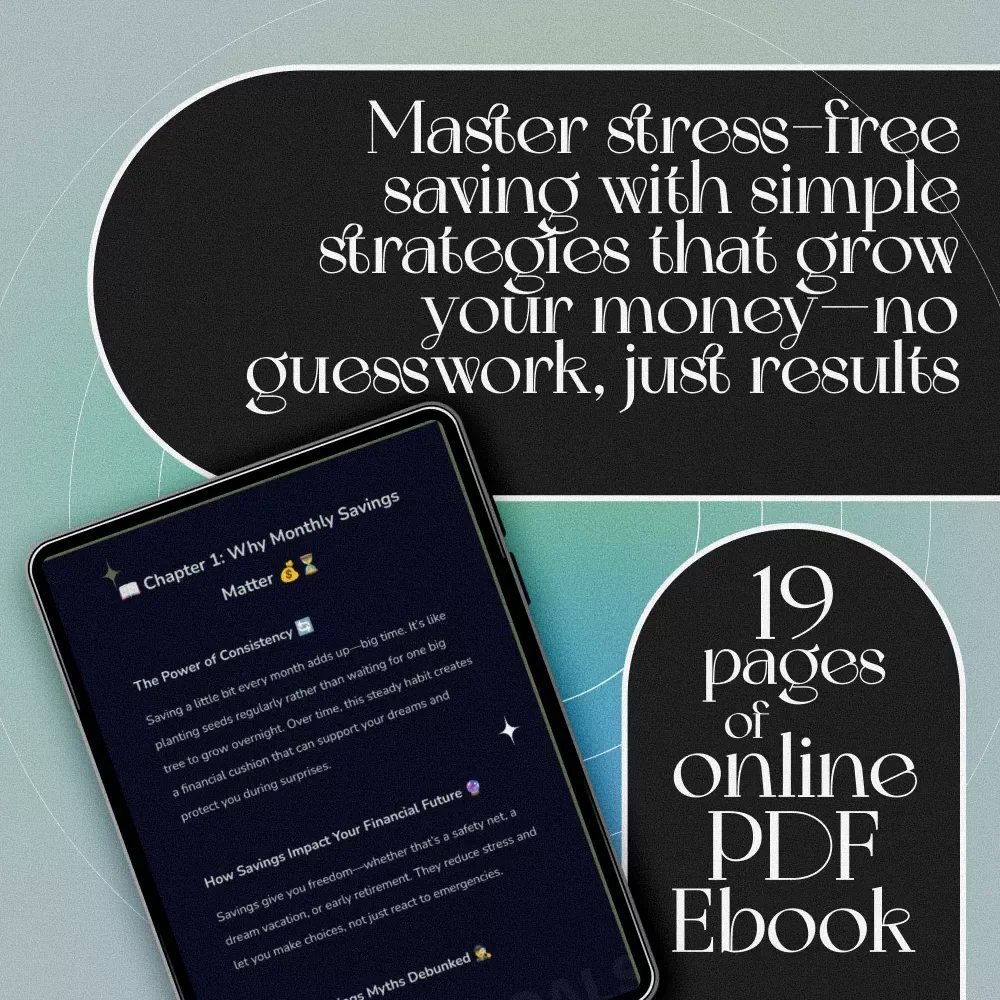 The Perfect Savings Formula: How Much to Save Each Month Without Stress | eBook for Budgeting, Monthly Saving Tips, and Personal Finance Goals