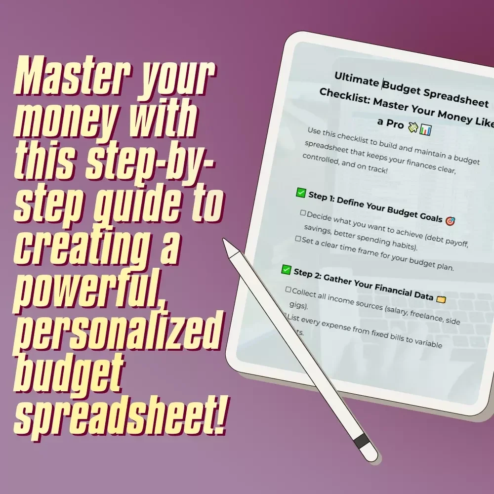 Ultimate Budget Spreadsheet Checklist: Master Your Money Like a Pro | How to Build a Budget Spreadsheet | Financial Planning Tool | Digital Download