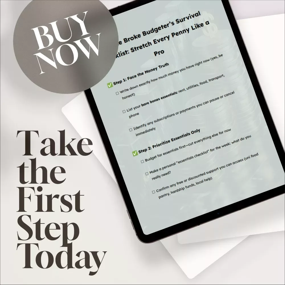 The Broke Budgeter’s Survival Checklist: Stretch Every Penny Like a Pro | How to Budget When You're Broke | Printable PDF Money Planner