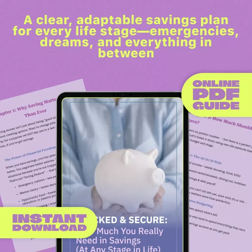 Stacked & Secure: How Much You Really Need in Savings (At Any Stage in Life) – Digital Guide on How Much to Save for Financial Freedom