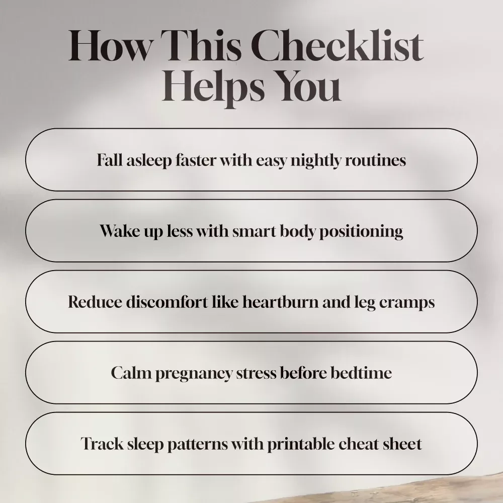 The Ultimate Pregnancy Sleep Success Checklist | Digital Download for How to Sleep While Pregnant | eBook + Bonus Sleep Tracker