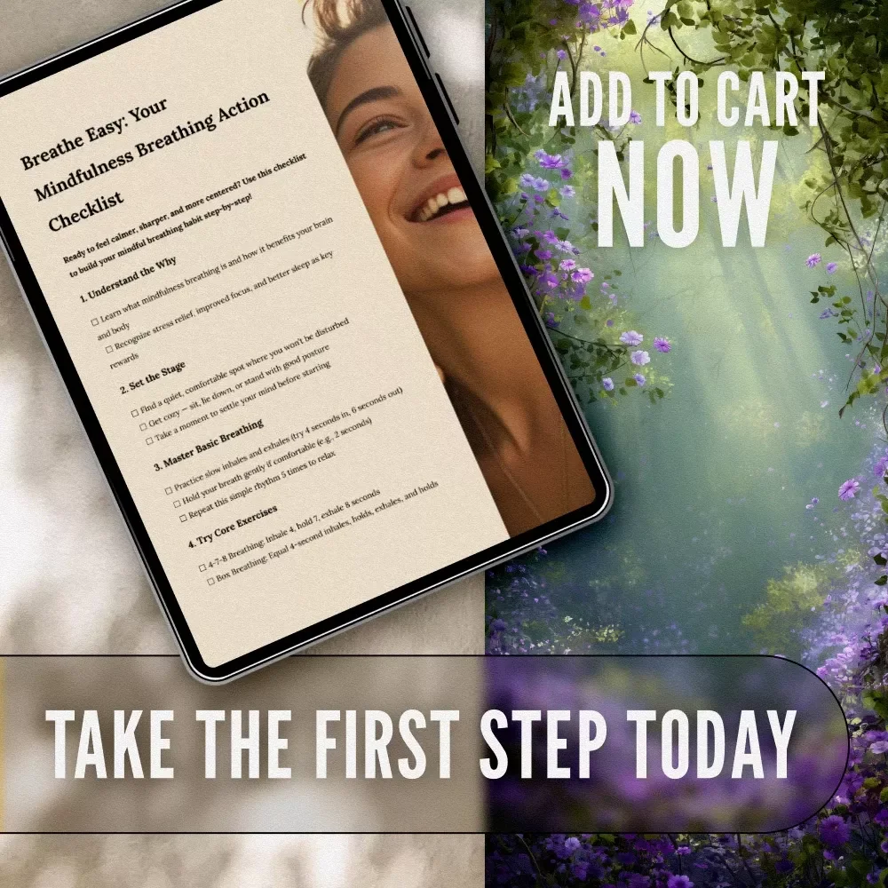 Breathe Easy: Your Mindfulness Breathing Action Checklist | Mindfulness Breathing Exercises PDF | Calm & Focused Daily Breathing Routine