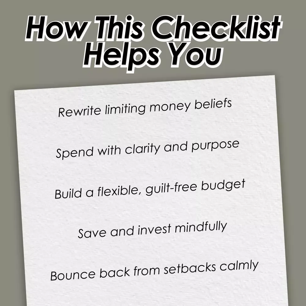 Money Mindfulness Mastery: Your Actionable Checklist for Calm, Clear, and Confident Finances – Digital Download for Financial Peace & Intentional Spending
