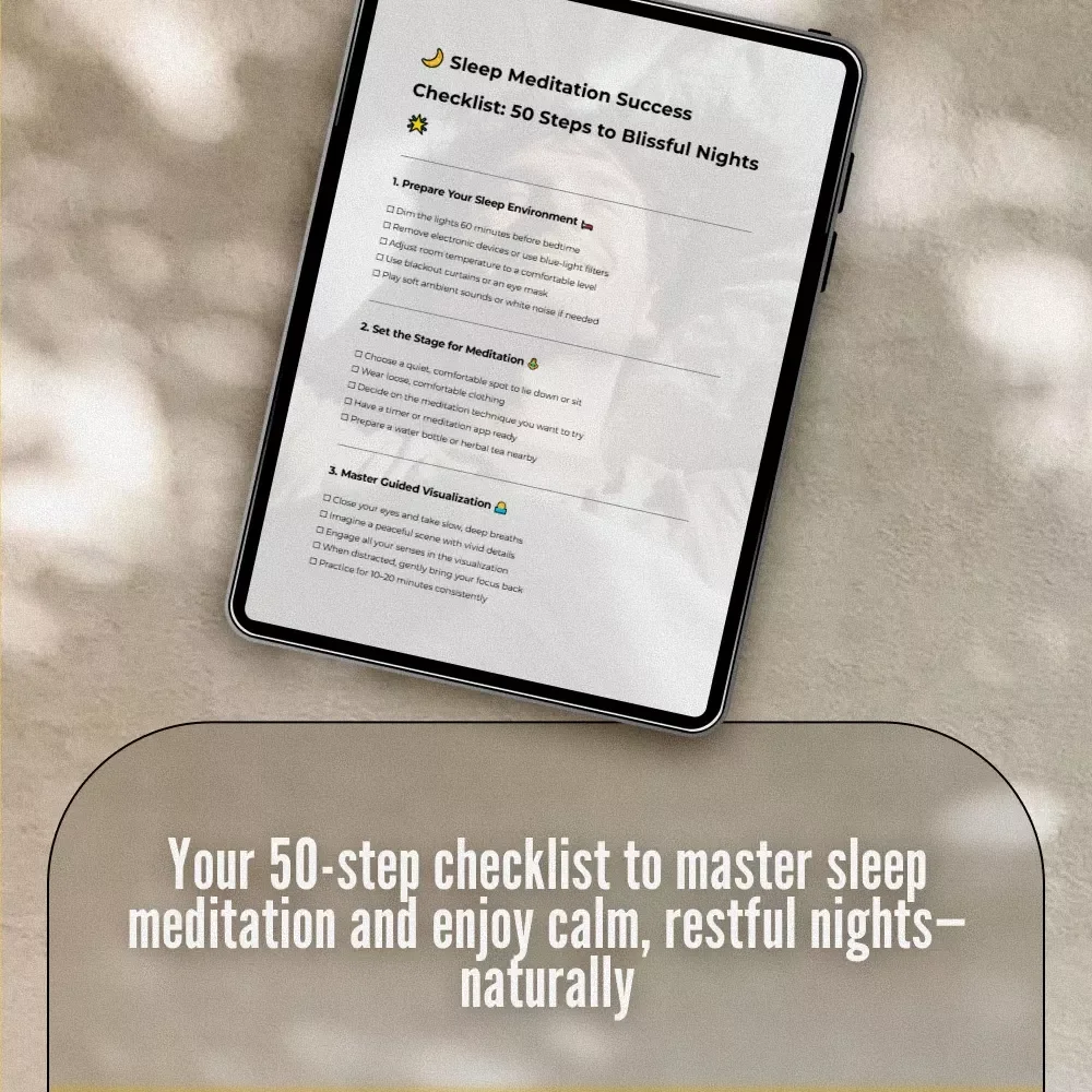 Sleep Meditation Success Checklist: 50 Steps to Blissful Nights | Best Sleep Meditation Digital Download for Peaceful Rest & Relaxation