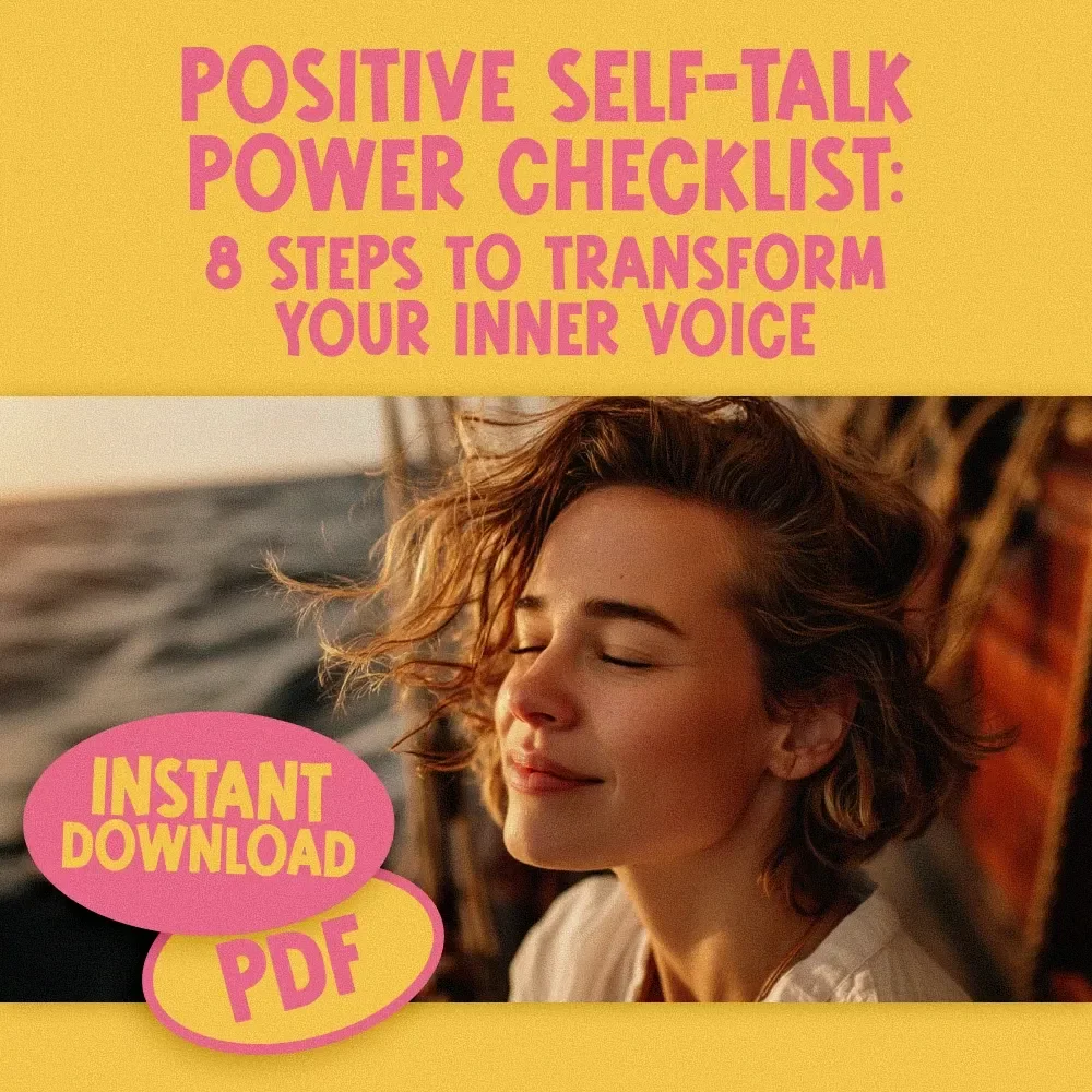 Your Positive Self-Talk Power Checklist: 8 Steps to Transform Your Inner Voice | Digital Checklist for Self-Growth | Positive Self Talk Books Printable PDF