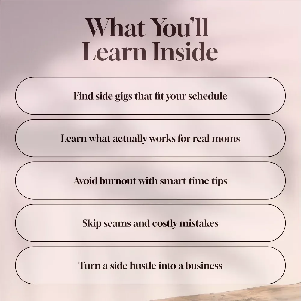 Smart Side Gigs for Supermoms: How to Earn Extra Cash Without Burning Out | Easy Side Gigs for Busy Moms | Work from Home Guide for Moms | eBook Download