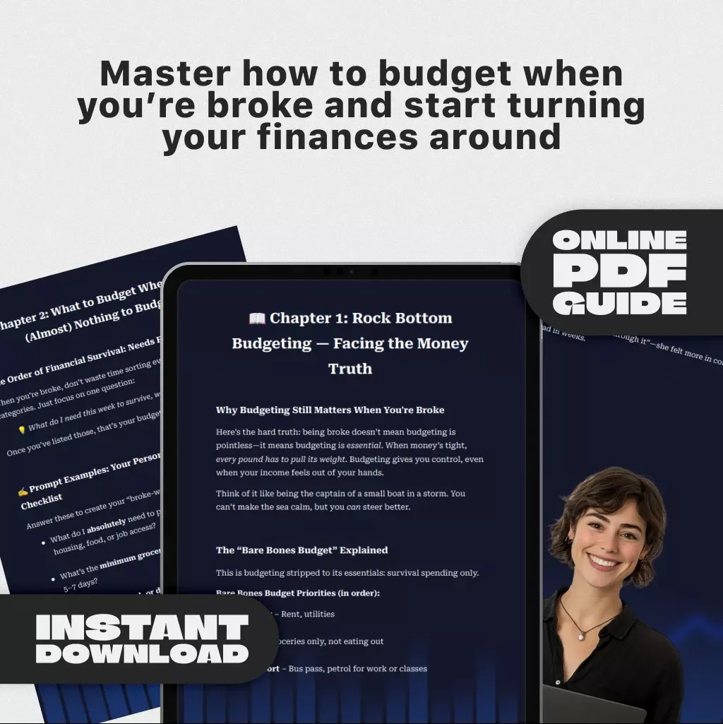 Broke But Budgeting: How to Manage Money When There’s Basically None | Budget Guide for When You’re Broke | Instant Digital Download