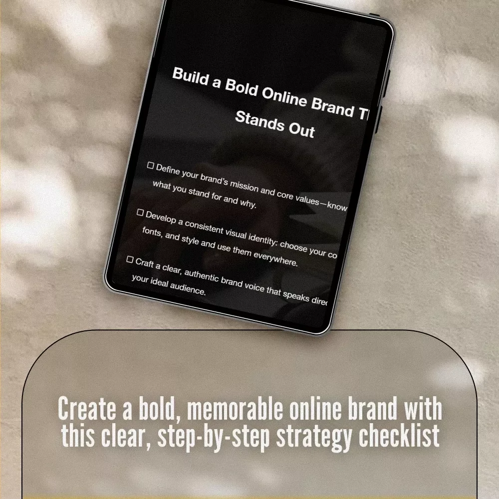 Build a Bold Online Brand That Stands Out – Digital Checklist for Online Branding Strategies, Visual Identity, & Content Planning | eBook Guide for Entrepreneurs