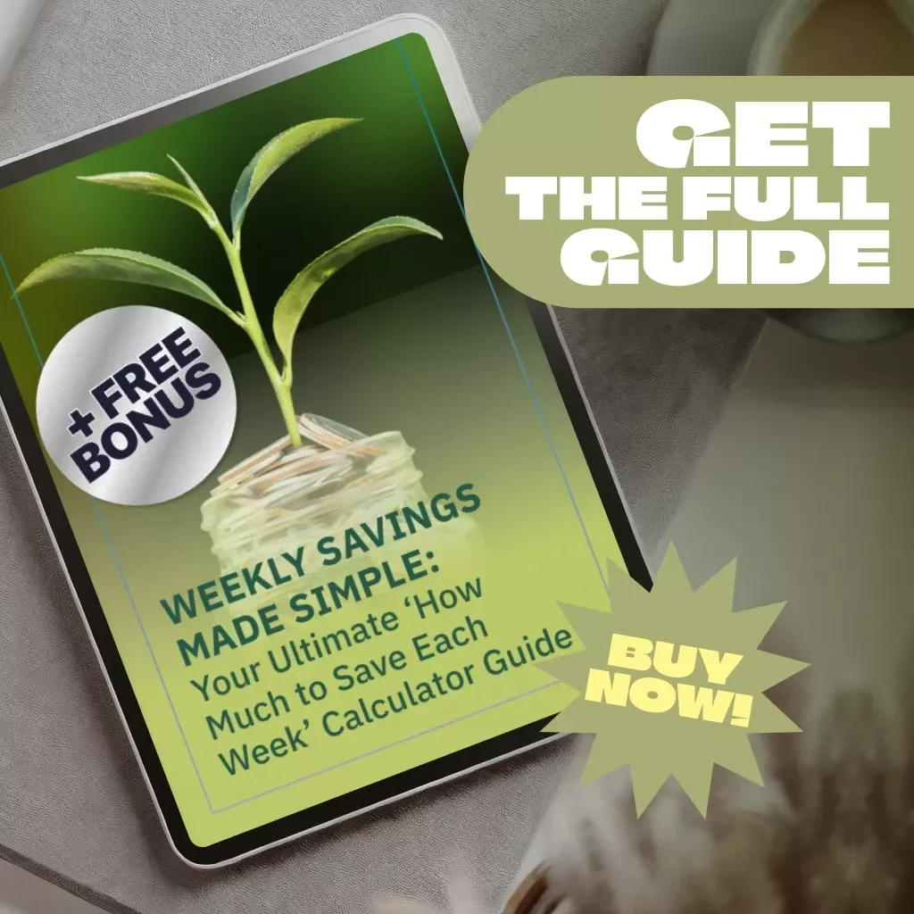 Weekly Savings Made Simple: Your Ultimate ‘How Much to Save Each Week’ Calculator Guide | Budgeting Printable | Financial Planning eBook | How Much Do I Need to Save a Week Calculator