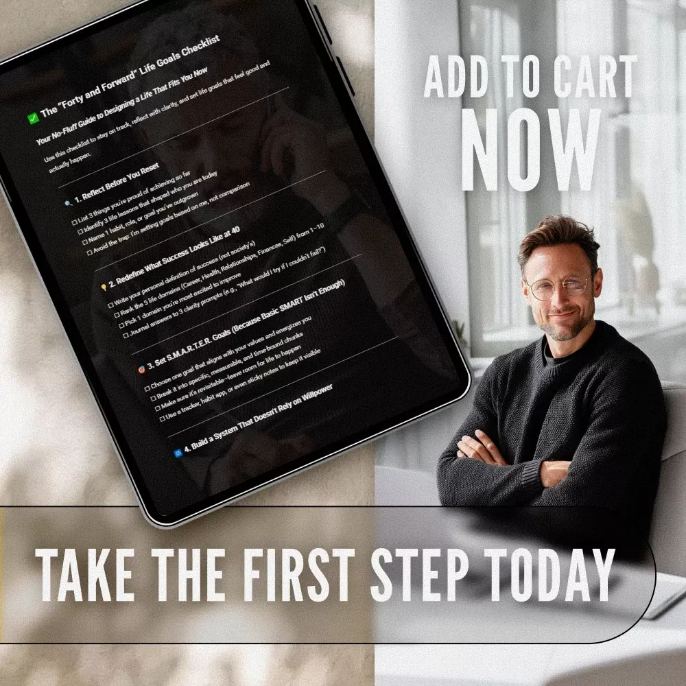 The “Forty and Forward” Life Goals Checklist | Digital Download to Learn How to Set Life Goals at 40