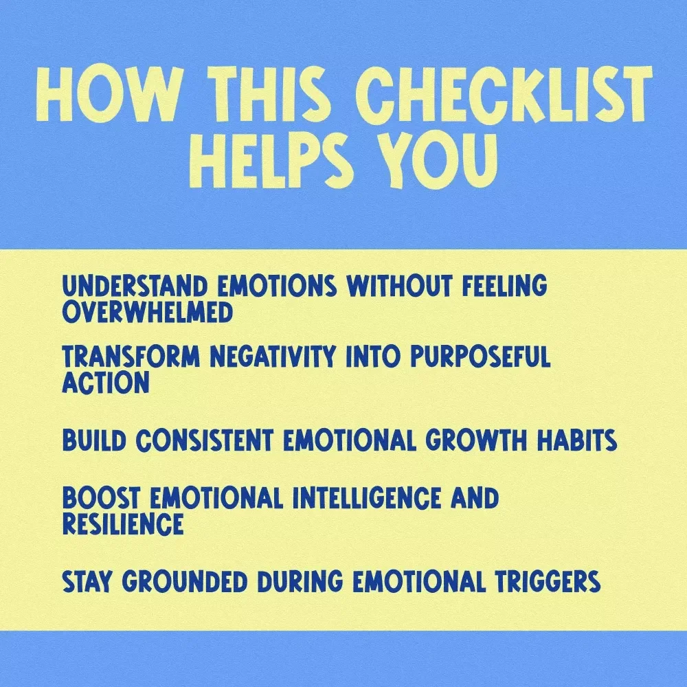 Emotional Alchemy Checklist: Your Step-by-Step Guide to Turning Feelings Into Growth | Emotional Intelligence Guide | How to Use Your Emotions to Grow | Digital Download