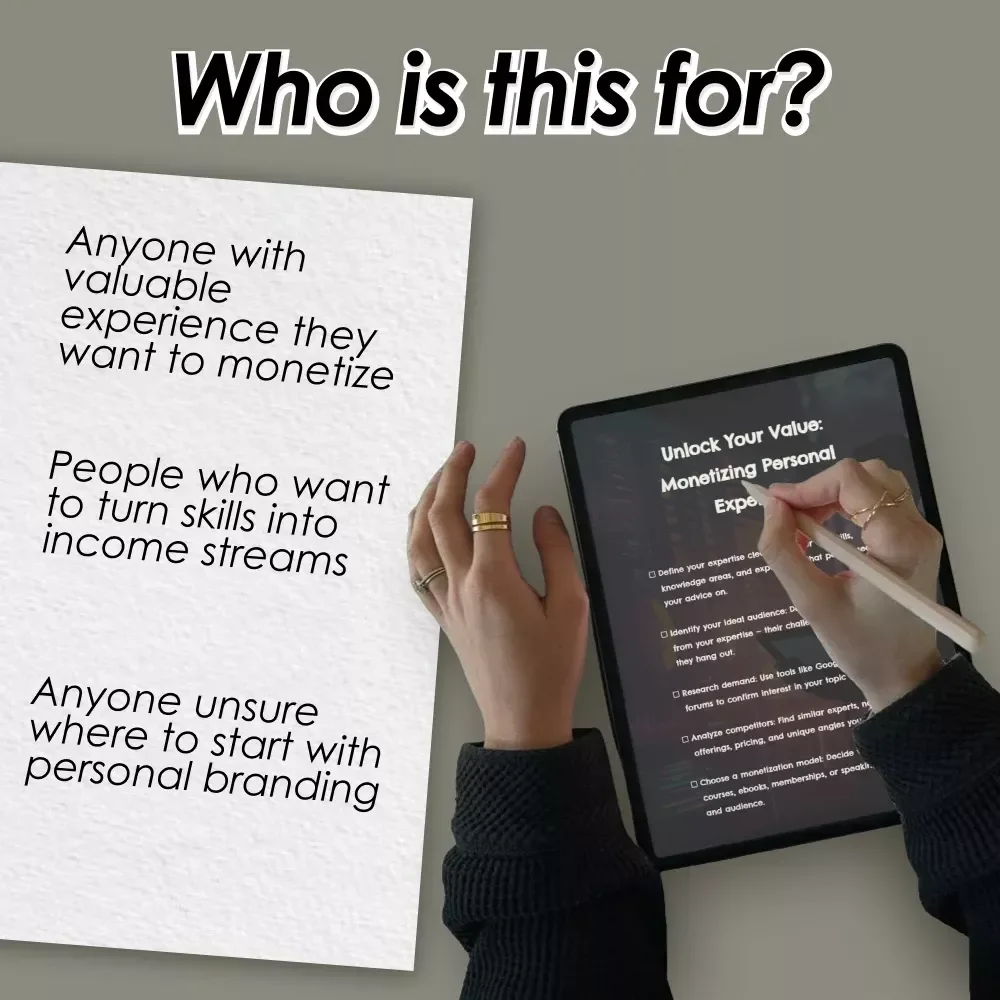 Unlock Your Value: Monetizing Personal Expertise Checklist | Turn Skills Into Income | Digital Download for Coaches, Creators & Consultants