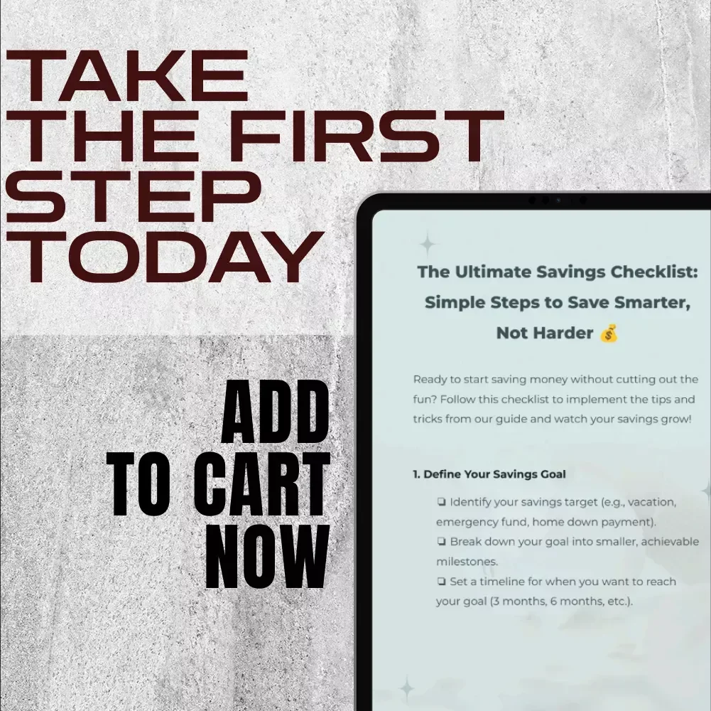 The Ultimate Savings Checklist: Simple Steps to Save Smarter, Not Harder | Best Way to Save Money Without Spending It | Digital Budget Planner & Money Guide