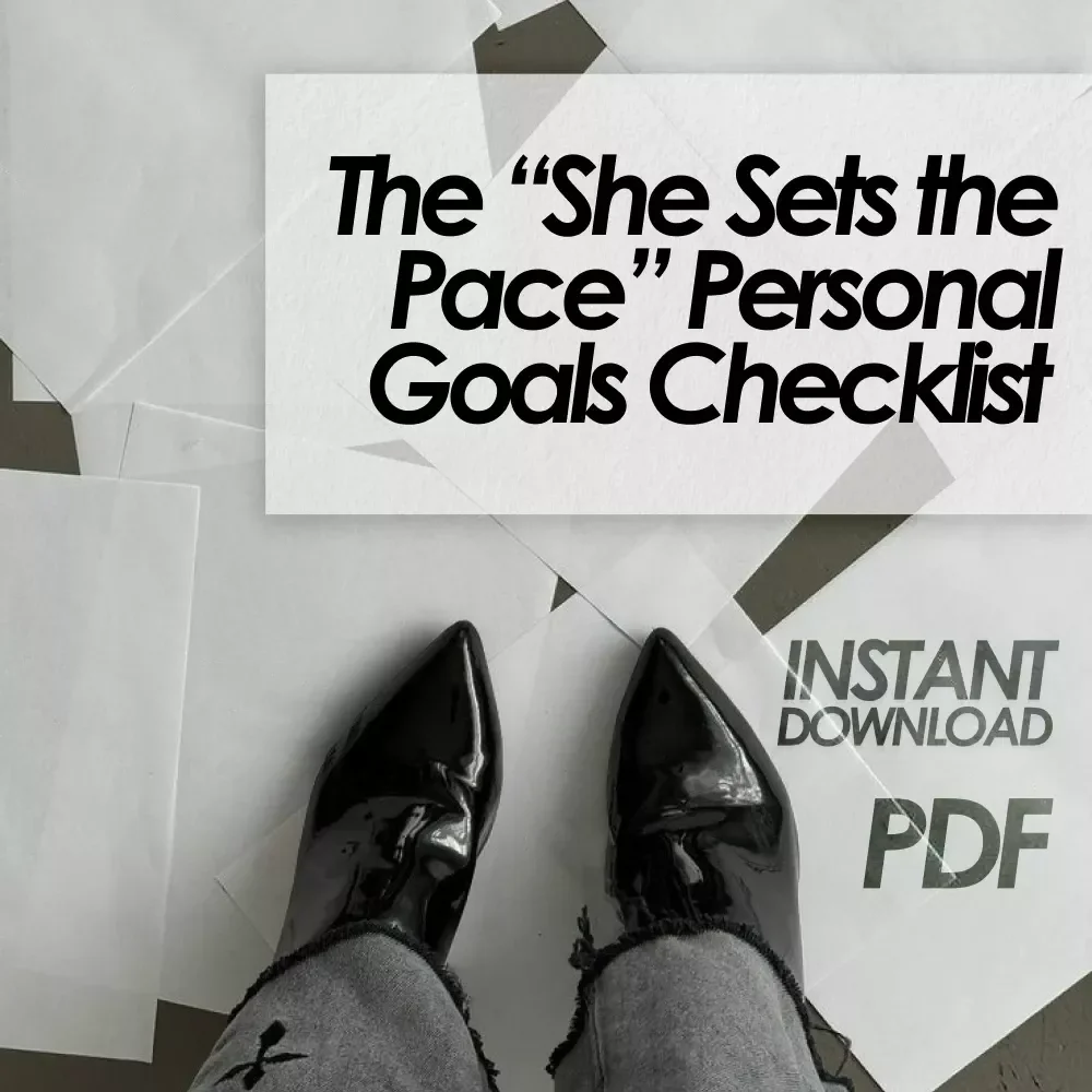 The “She Sets the Pace” Personal Goals Checklist – Empowering Digital Checklist for Personal Goals for a Woman | Self-Growth, Habits, & Daily Inspiration