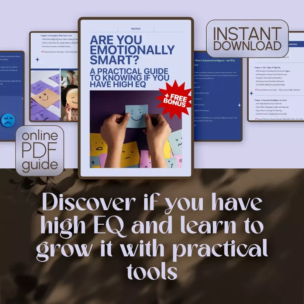 Are You Emotionally Smart? A Practical Guide to Knowing If You Have High EQ – Digital Download Guide on How to Know If You Have a High EQ, Emotional Intelligence Checklist & Test