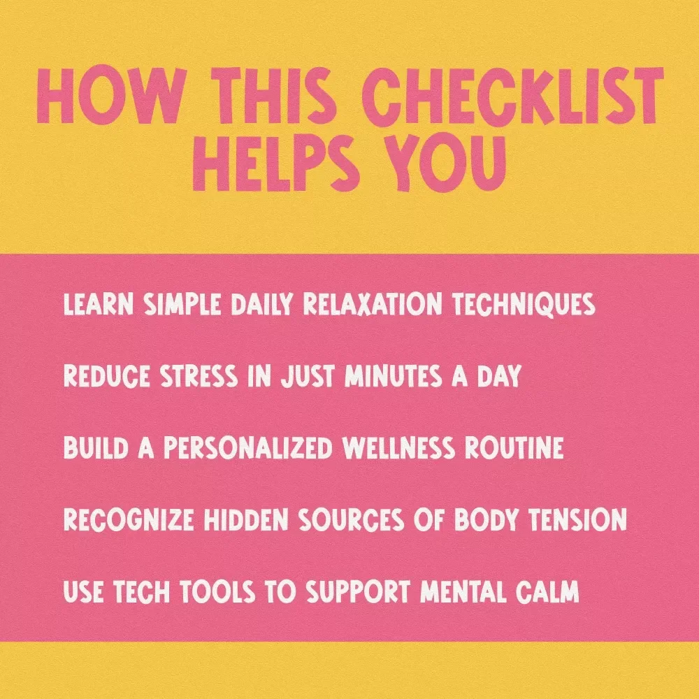 The Ultimate Body Relaxation Action Checklist – Digital Download for Stress Relief, Body Relax Guide, and Wellness Routine