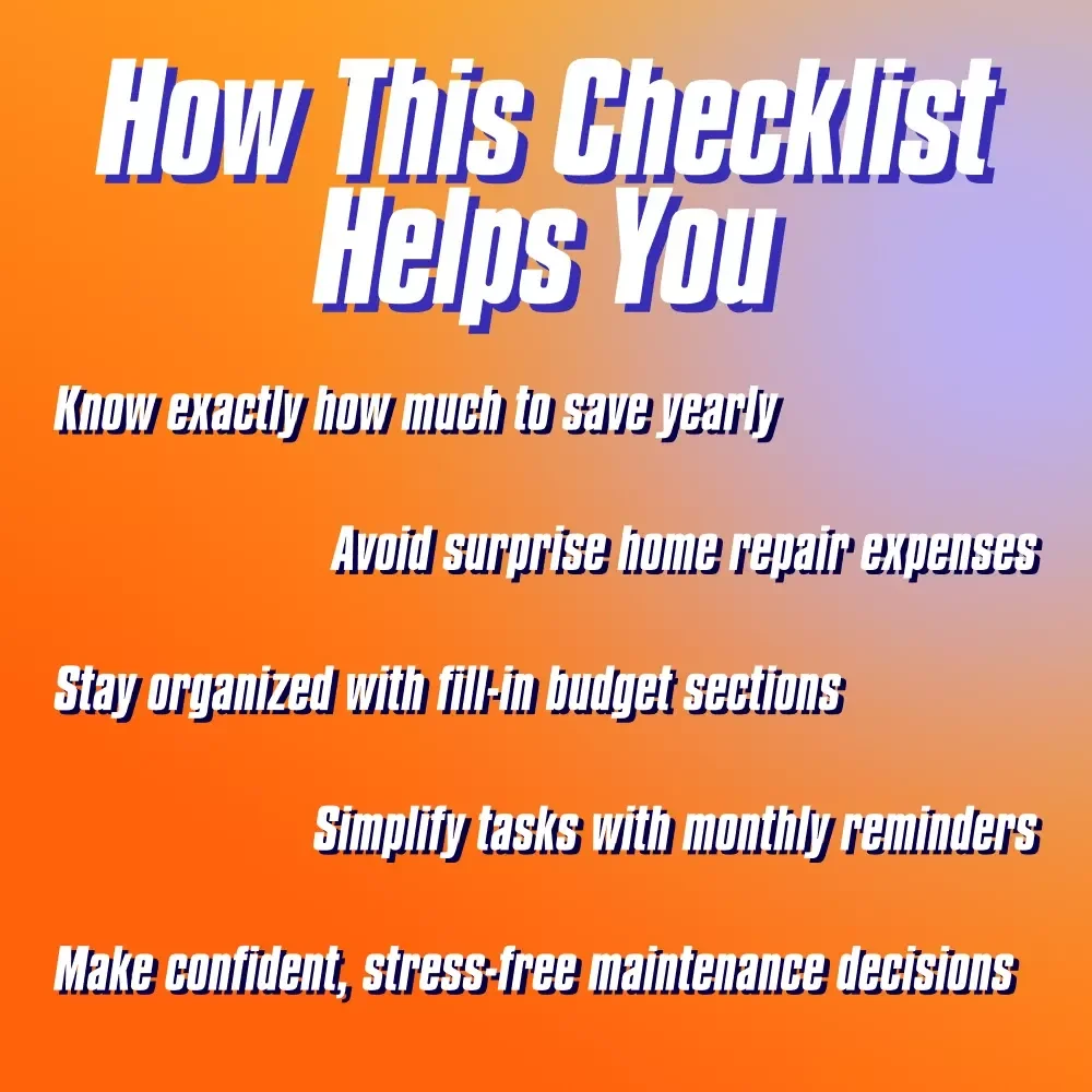 The Ultimate “Fix It Before It Breaks” Home Maintenance Budget Checklist | How Much to Budget for Home Maintenance | Printable Digital Download