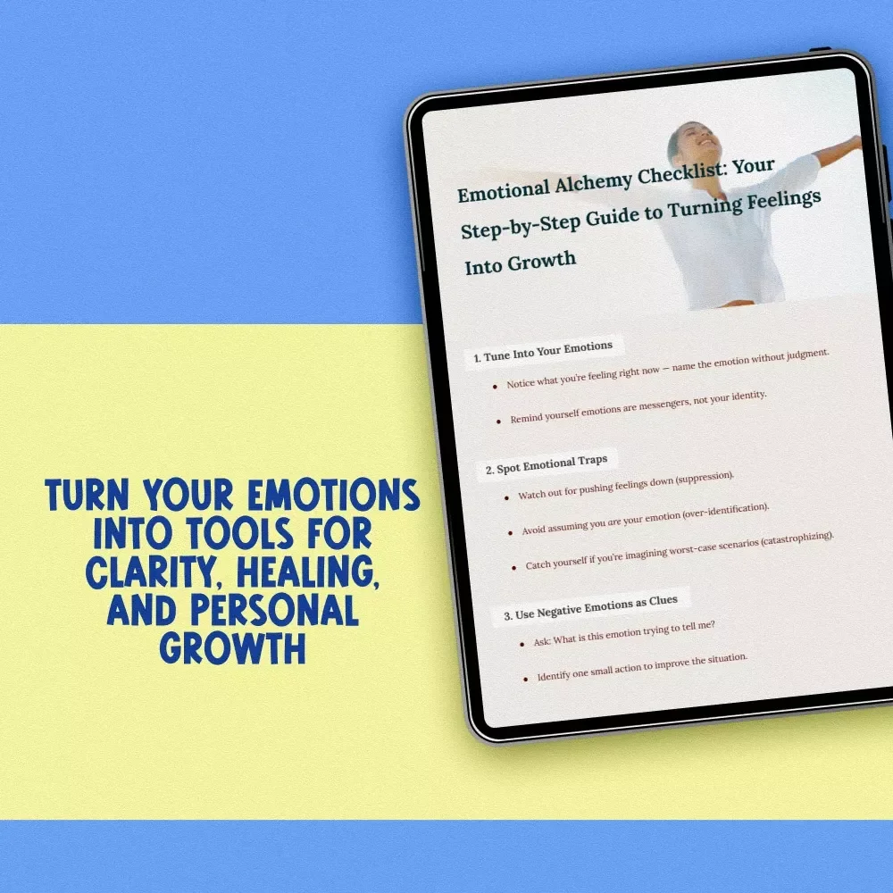 Emotional Alchemy Checklist: Your Step-by-Step Guide to Turning Feelings Into Growth | Emotional Intelligence Guide | How to Use Your Emotions to Grow | Digital Download