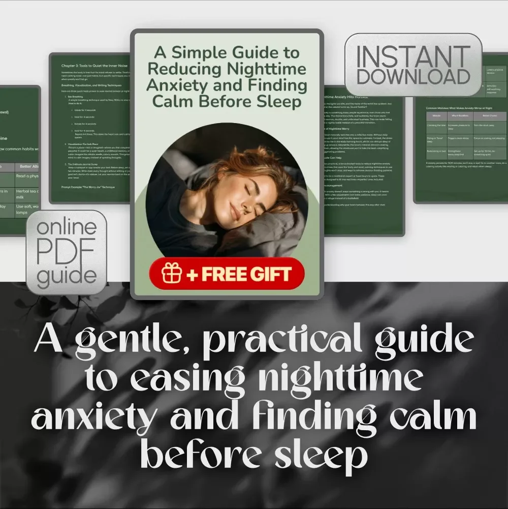 A Simple Guide to Reducing Nighttime Anxiety and Finding Calm Before Sleep | Digital Guide for How to Reduce Anxiety at Night
