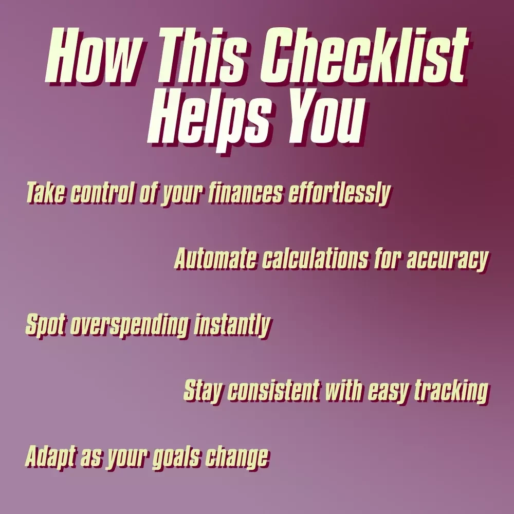 Ultimate Budget Spreadsheet Checklist: Master Your Money Like a Pro | How to Build a Budget Spreadsheet | Financial Planning Tool | Digital Download