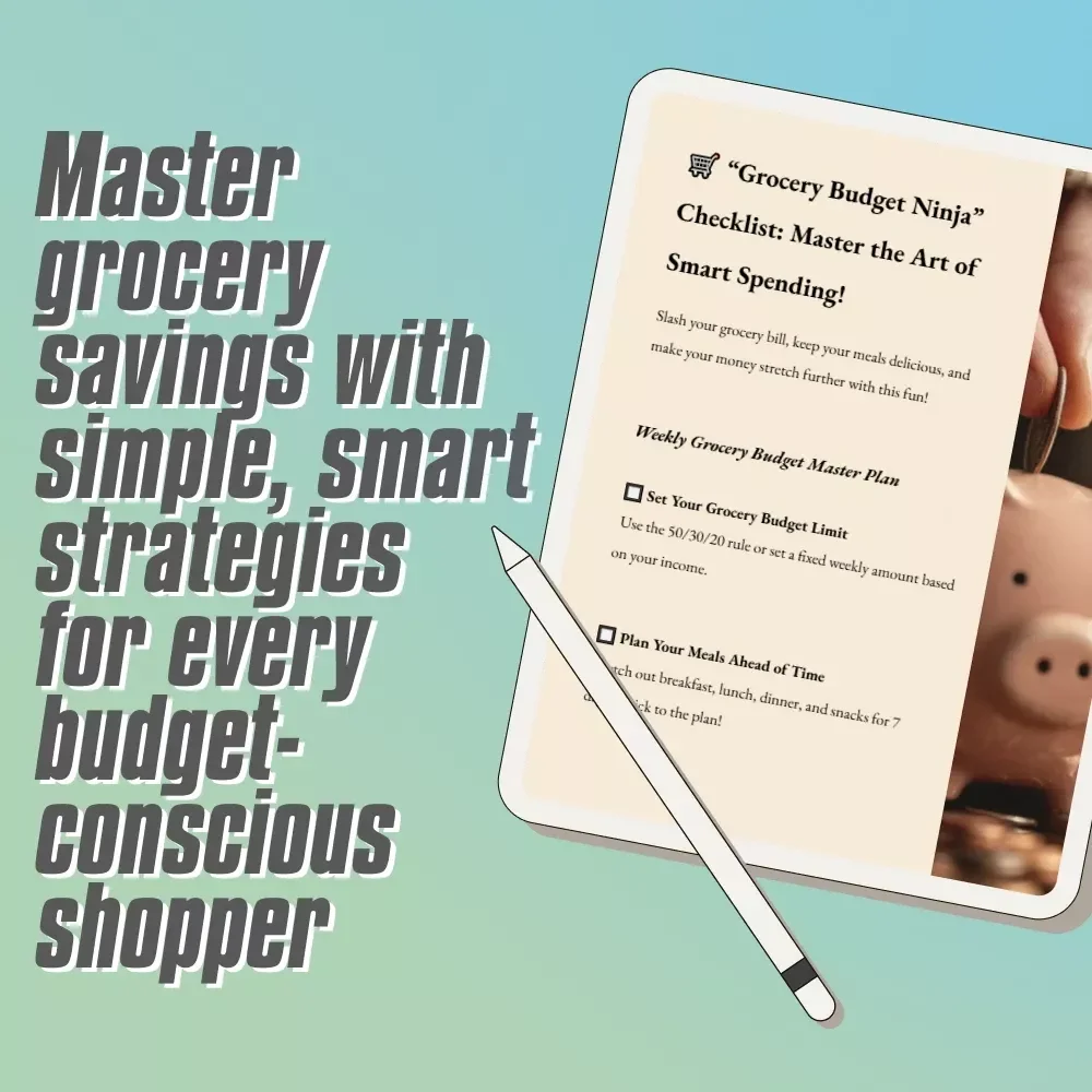 “Grocery Budget Ninja” Checklist: Master the Art of Smart Spending! | Realistic Grocery Budget Planner | Printable Digital Download