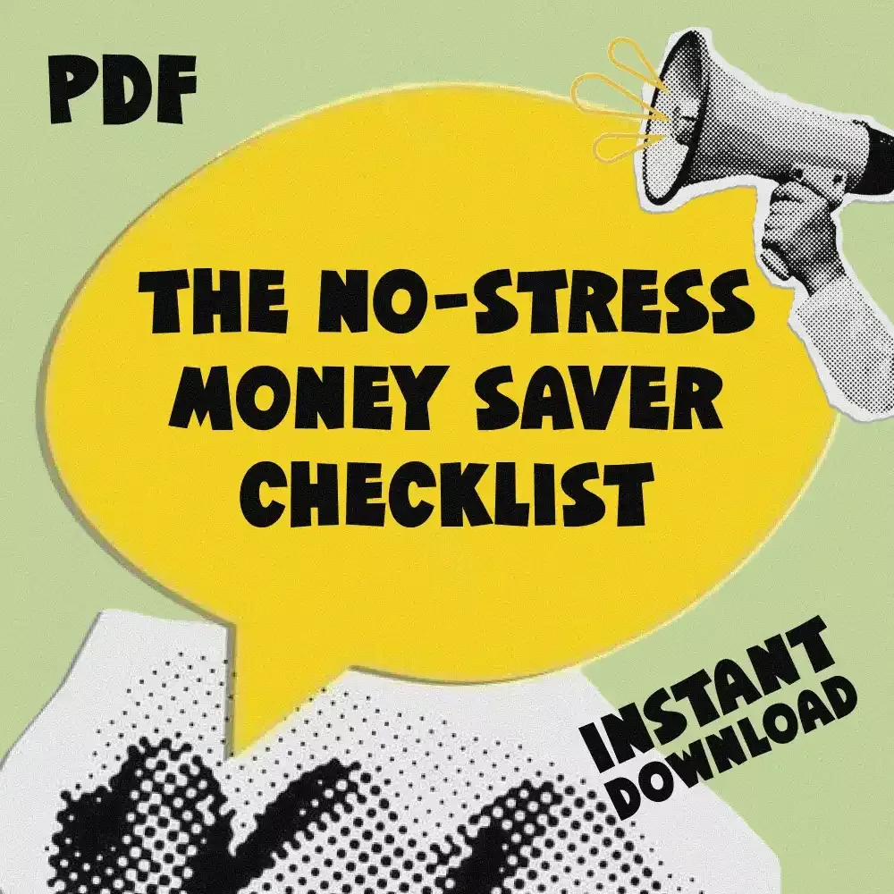 The No-Stress Money Saver Checklist | Digital Download Budget Guide with 5 Tips on How to Save Money, Easy Finance Checklist, eBook for Smart Spending