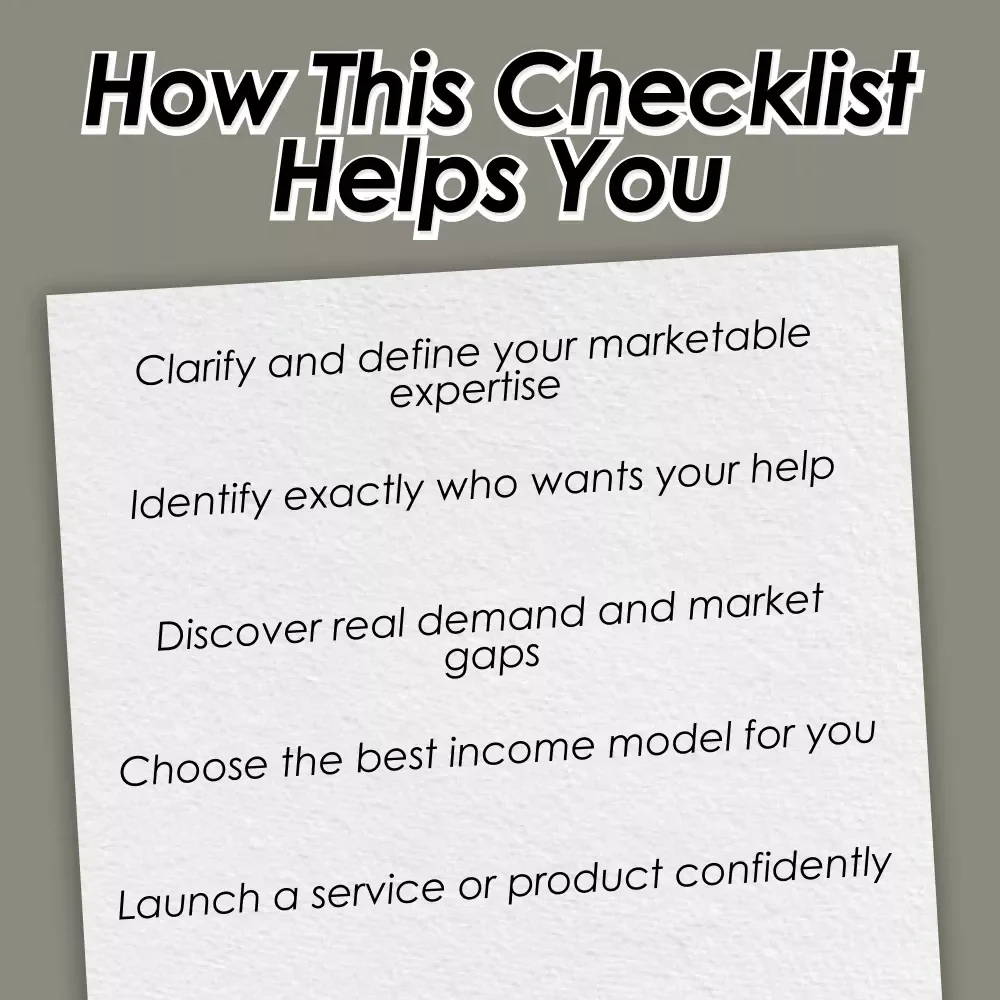 Unlock Your Value: Monetizing Personal Expertise Checklist | Turn Skills Into Income | Digital Download for Coaches, Creators & Consultants