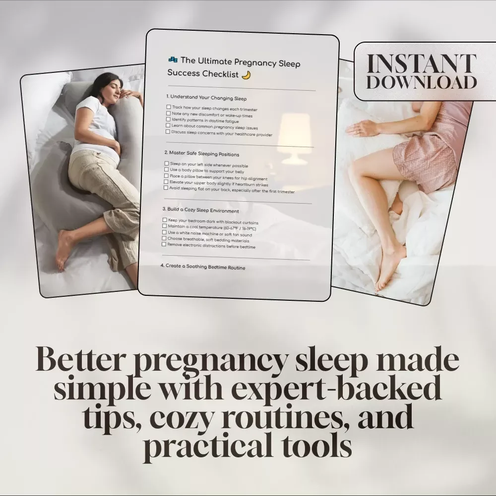 The Ultimate Pregnancy Sleep Success Checklist | Digital Download for How to Sleep While Pregnant | eBook + Bonus Sleep Tracker