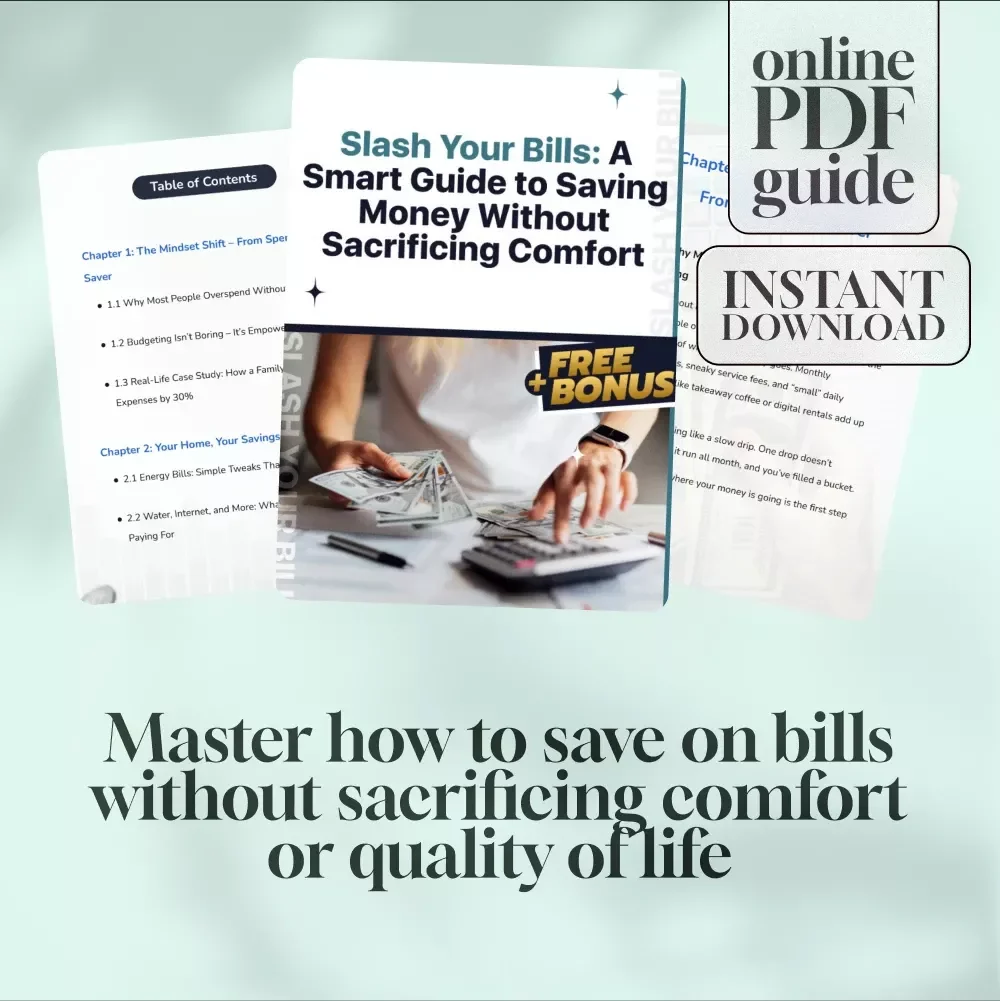 Slash Your Bills: A Smart Guide to Saving Money Without Sacrificing Comfort | Budgeting eBook | How to Save on Bills Digital Download