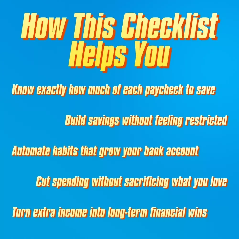 Paycheck Power Plan: The Ultimate Savings Checklist | Digital Download for How Much of Each Paycheck to Save