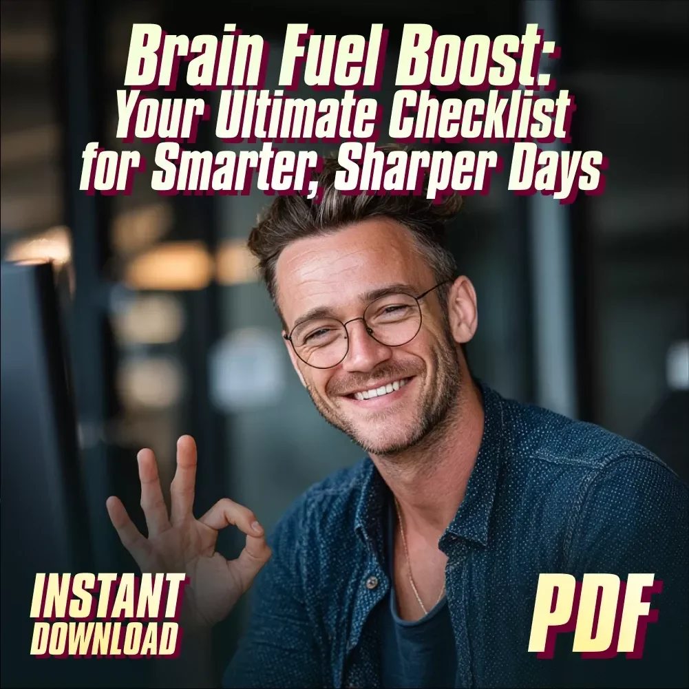 Brain Fuel Boost: Your Ultimate Checklist for Smarter, Sharper Days | Brain Health Food Guide | Digital Download for Eating Food Good for Brain