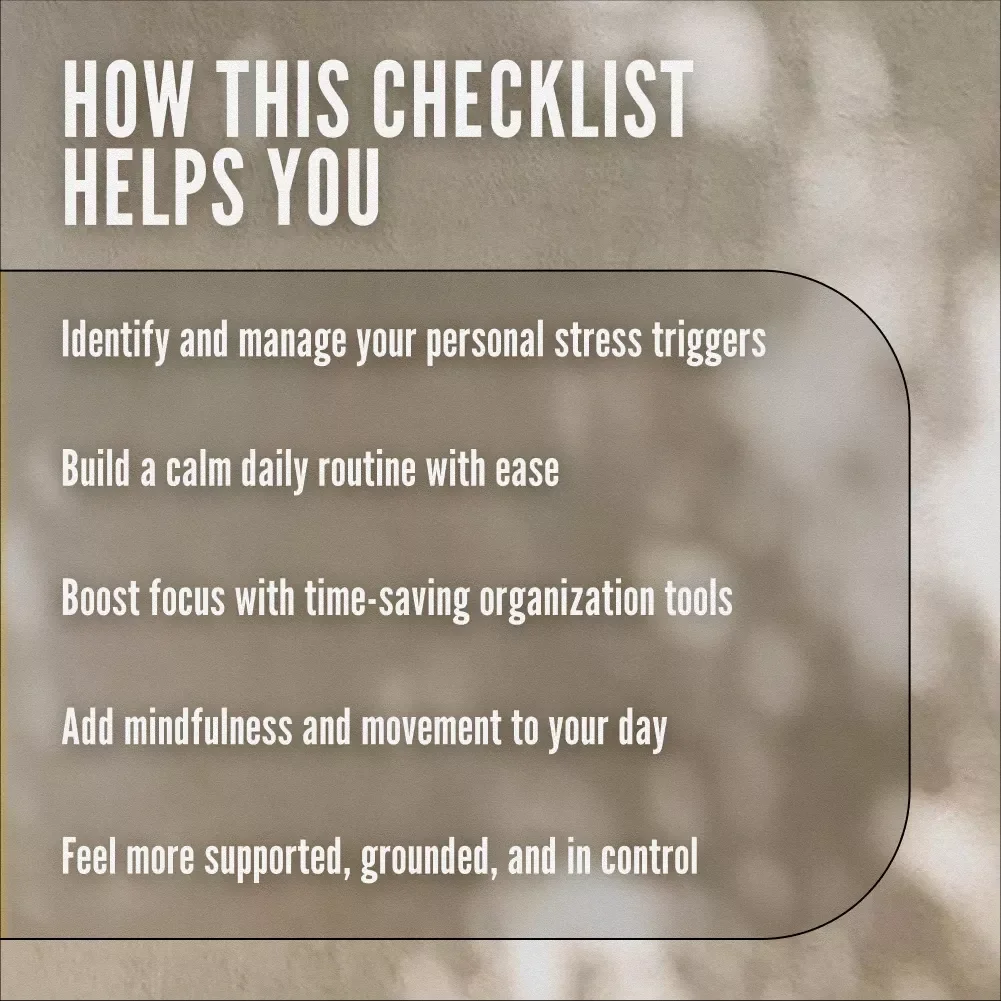 Your Ultimate Stress-Buster Checklist: 50 Easy Wins to Feel Calm & In Control | Digital Download for Stress Reduction & Mindfulness | Self-Care eBook PDF