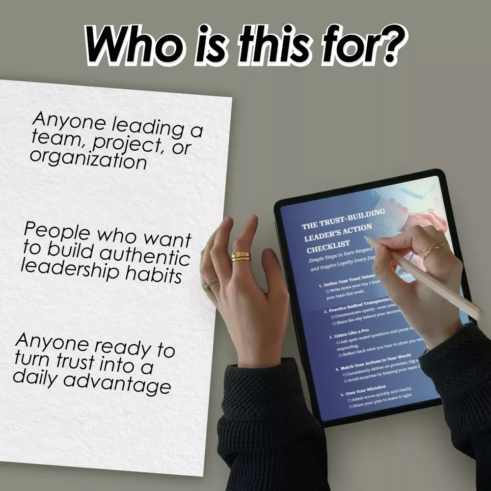 The Trust-Building Leader’s Action Checklist | How to Build Trust as a Leader | Digital Download Leadership Guide