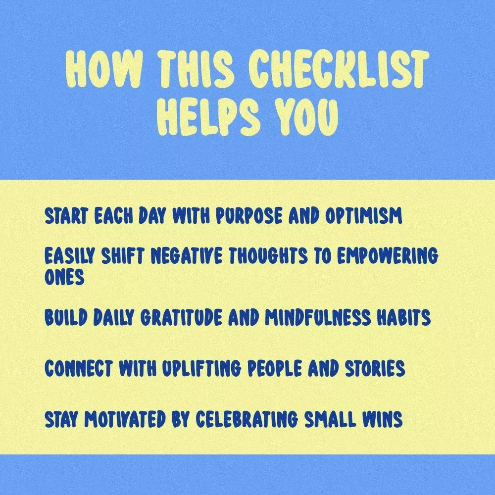 Your Ultimate Positive Attitude Power Checklist – Digital Download for Daily Mindset Boost | Positive Attitude Quotes | Self-Help Checklist Printable