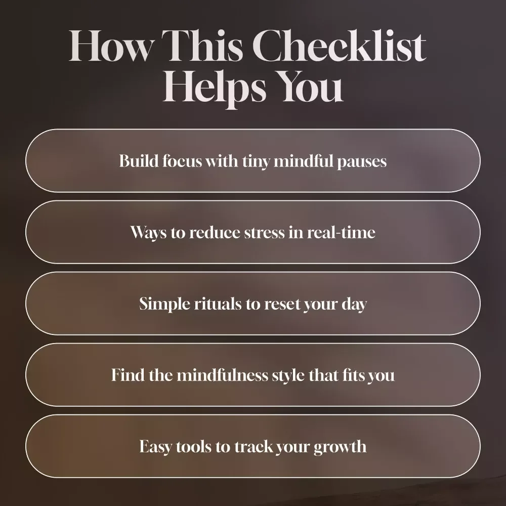 Your Daily Miracle: The Mindfulness Action Checklist | Printable Daily Mindfulness Checklist for Inner Peace & Wellness | Digital Download Self-Care Guide