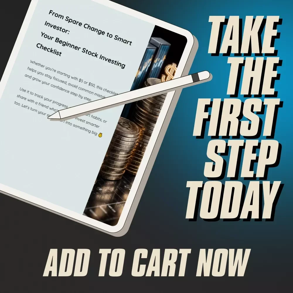 From Spare Change to Smart Investor: Your Beginner Stock Investing Checklist | How to Start Investing in Stocks With Little Money | Printable Digital Download