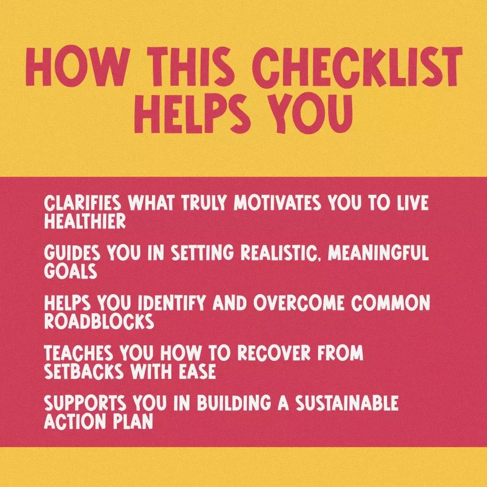 Motivation Mastery: Your Ultimate Healthy Living Checklist – Digital Download | How to Get Motivated to Get Healthy Guide