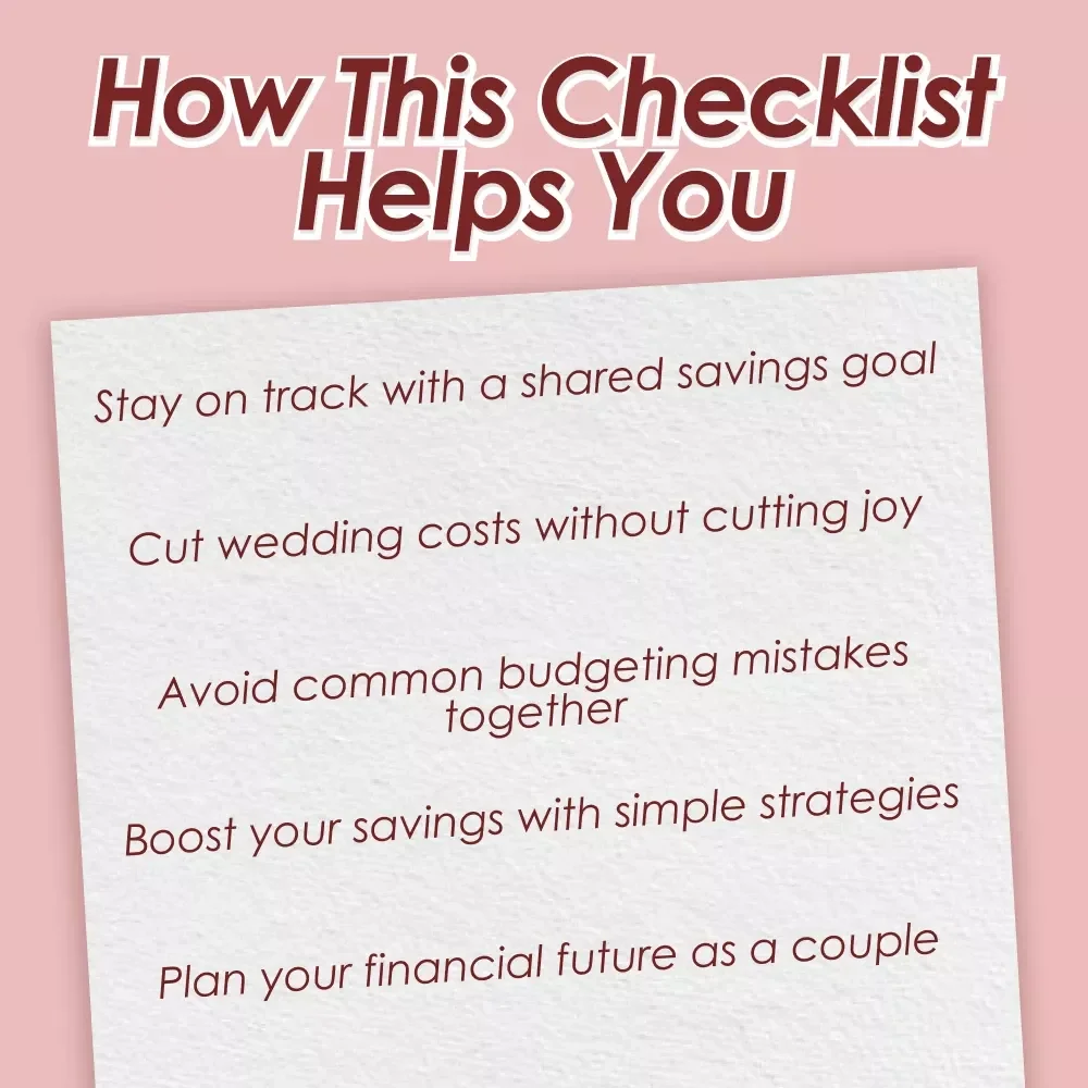 Wedding Wallet Wisdom: The Ultimate Saving for Marriage Checklist | Budget-Friendly Wedding Planner | Digital Download to Start Saving Money for Marriage
