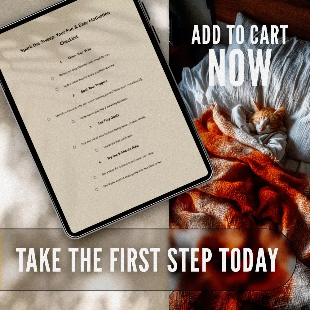 Spark the Sweep: Your Fun & Easy Motivation Checklist – Digital Download for How to Get Motivated to Clean, Boost Energy, and Build a Cleaning Routine