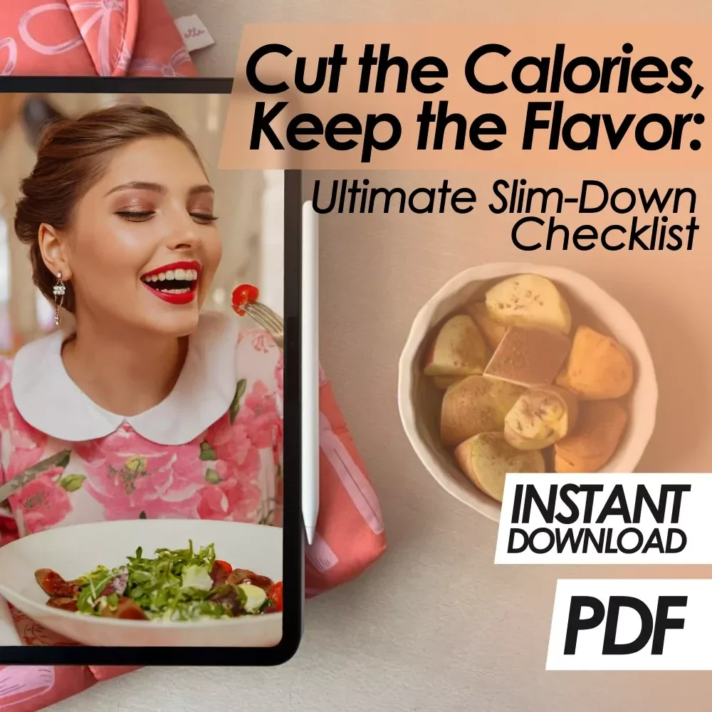 Cut the Calories, Keep the Flavor: Your Ultimate Slim-Down Checklist | How to Cut Calories Guide | Printable Healthy Eating Checklist | Instant Digital Download