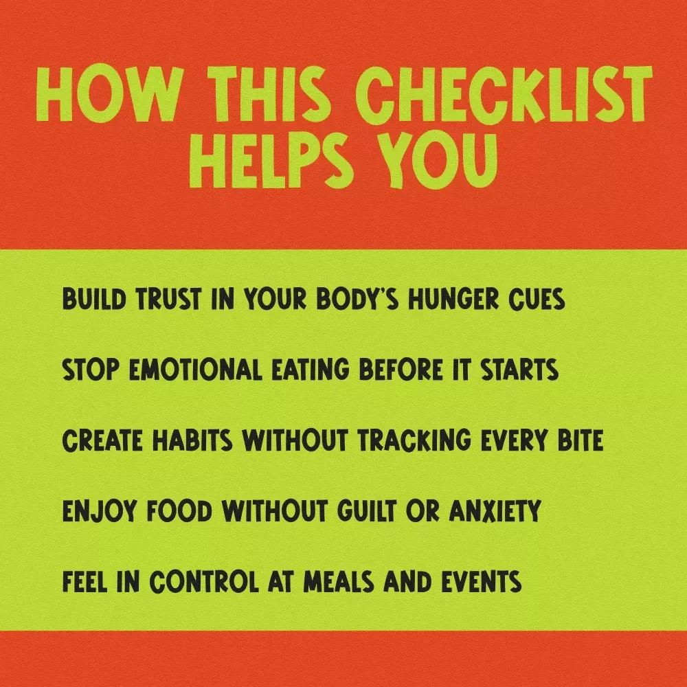 Your Food Freedom Checklist: 50 Steps to Stop Counting Calories and Eat with Confidence | Intuitive Eating Guide | How to Stop Counting Calories Checklist
