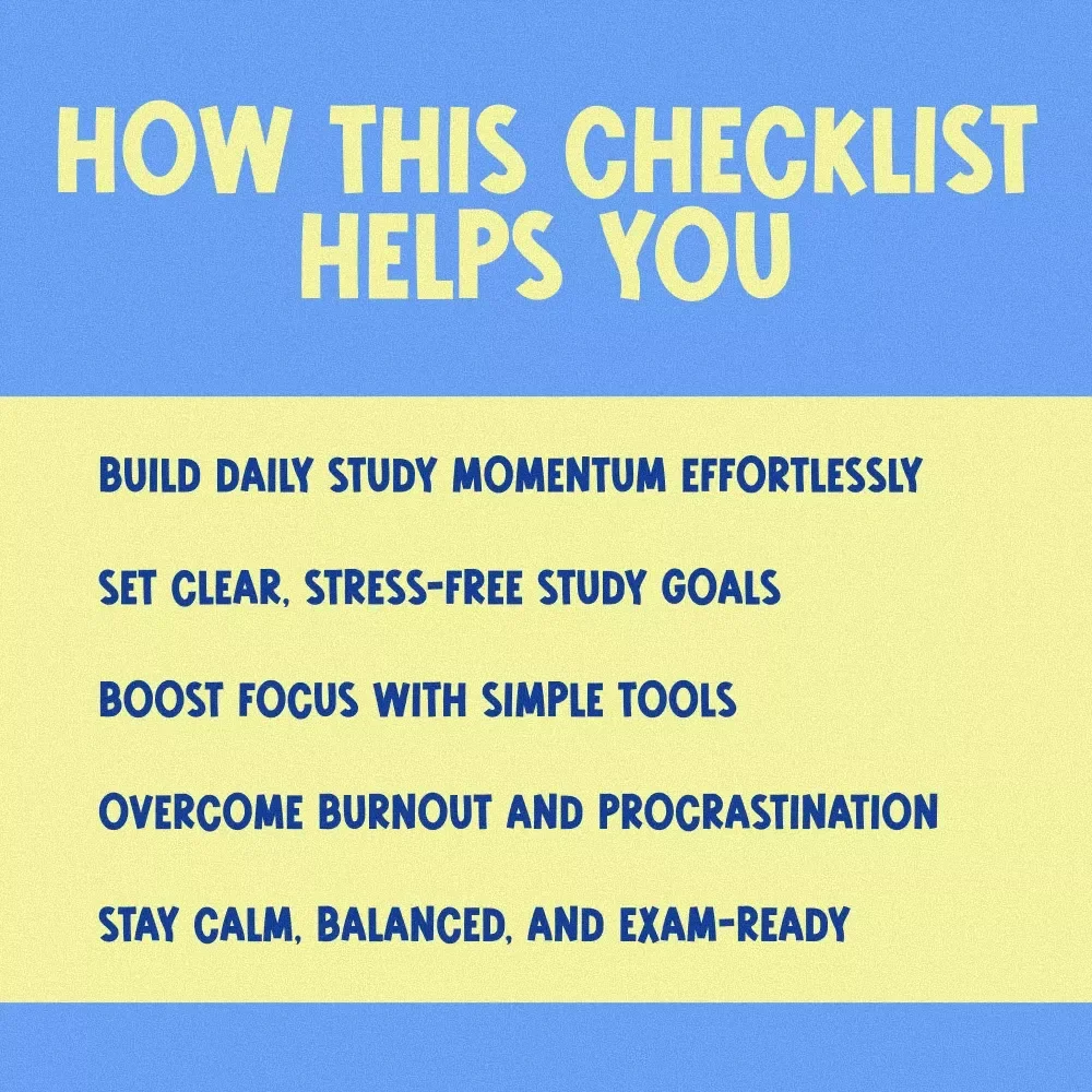 Your Ultimate Study Motivation Checklist: Stay Focused & Ace Your Exams! | Printable Study Planner | Digital Download for How to Motivate Yourself to Study for Exams