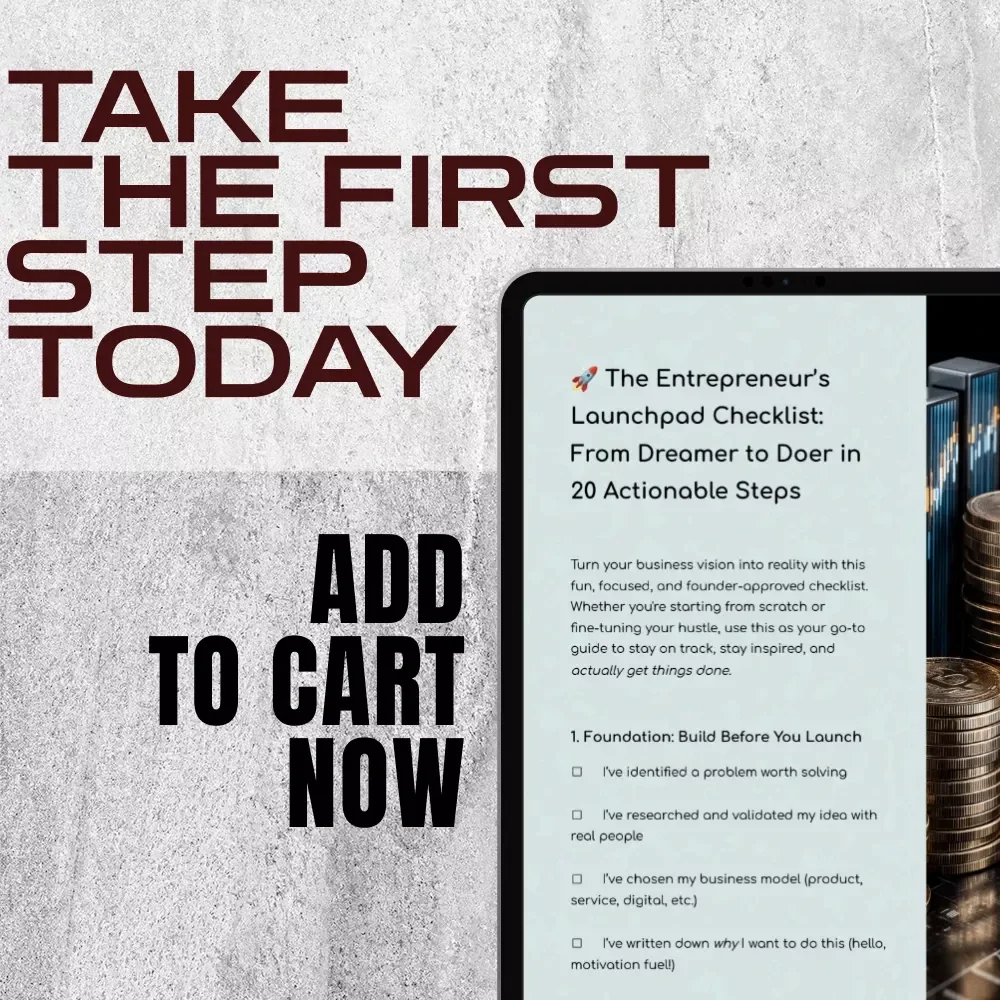 The Entrepreneur’s Launchpad Checklist: From Dreamer to Doer in 20 Actionable Steps | Steps to Entrepreneurial Success | Startup eBook Checklist | Digital Download