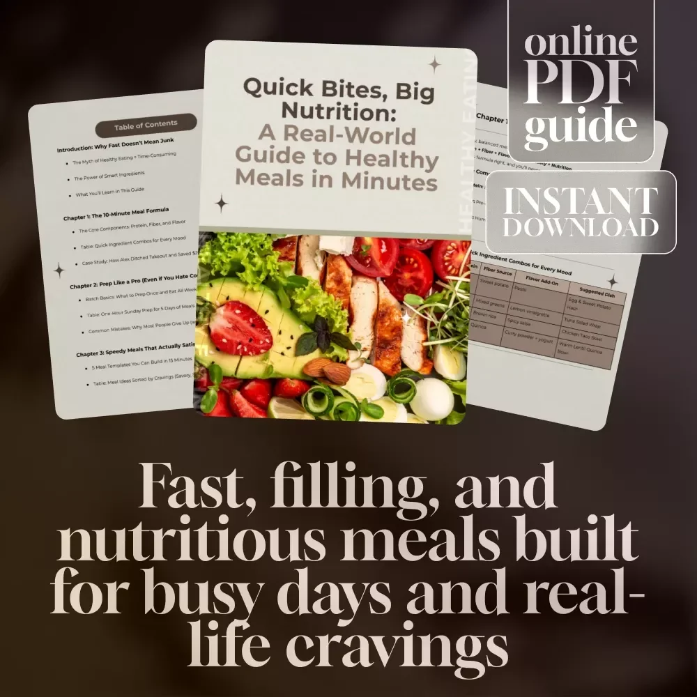 Quick Bites, Big Nutrition: A Real-World Guide to Healthy Meals in Minutes | Quick Nutritious Meals eBook, 10-Minute Recipes, Meal Prep Checklist, Healthy Eating Made Easy