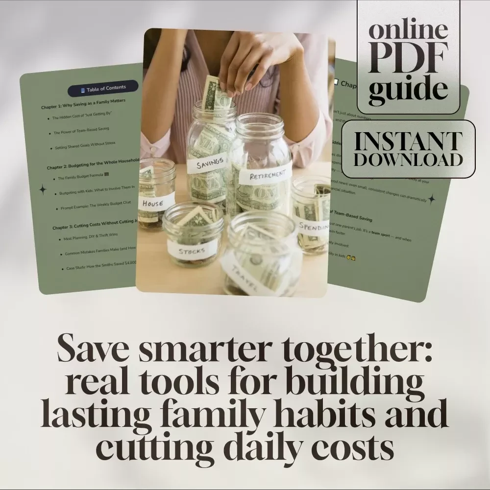 Smart Families, Strong Finances: A Real-Life Guide to Saving Money Together | Family Budgeting eBook | Family Saving Money Checklist & Planner PDF