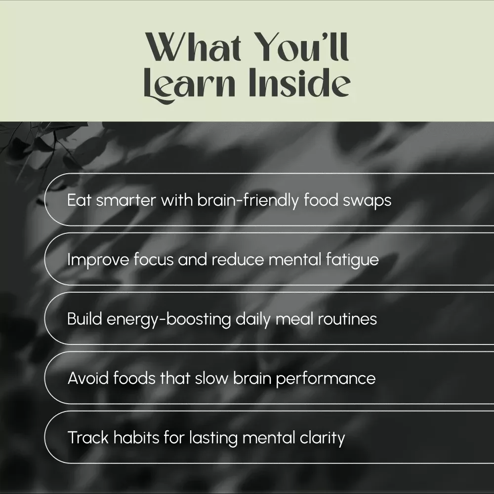 Brain Fuel: Eat Smart, Think Sharper – Food Good for Brain Guide, Brain Nutrition Checklist, Cognitive Boost eBook, Digital Download PDF